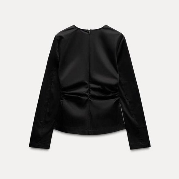 ZARA RUCHED ELASTICIZED TOP - Picture 2 of 7